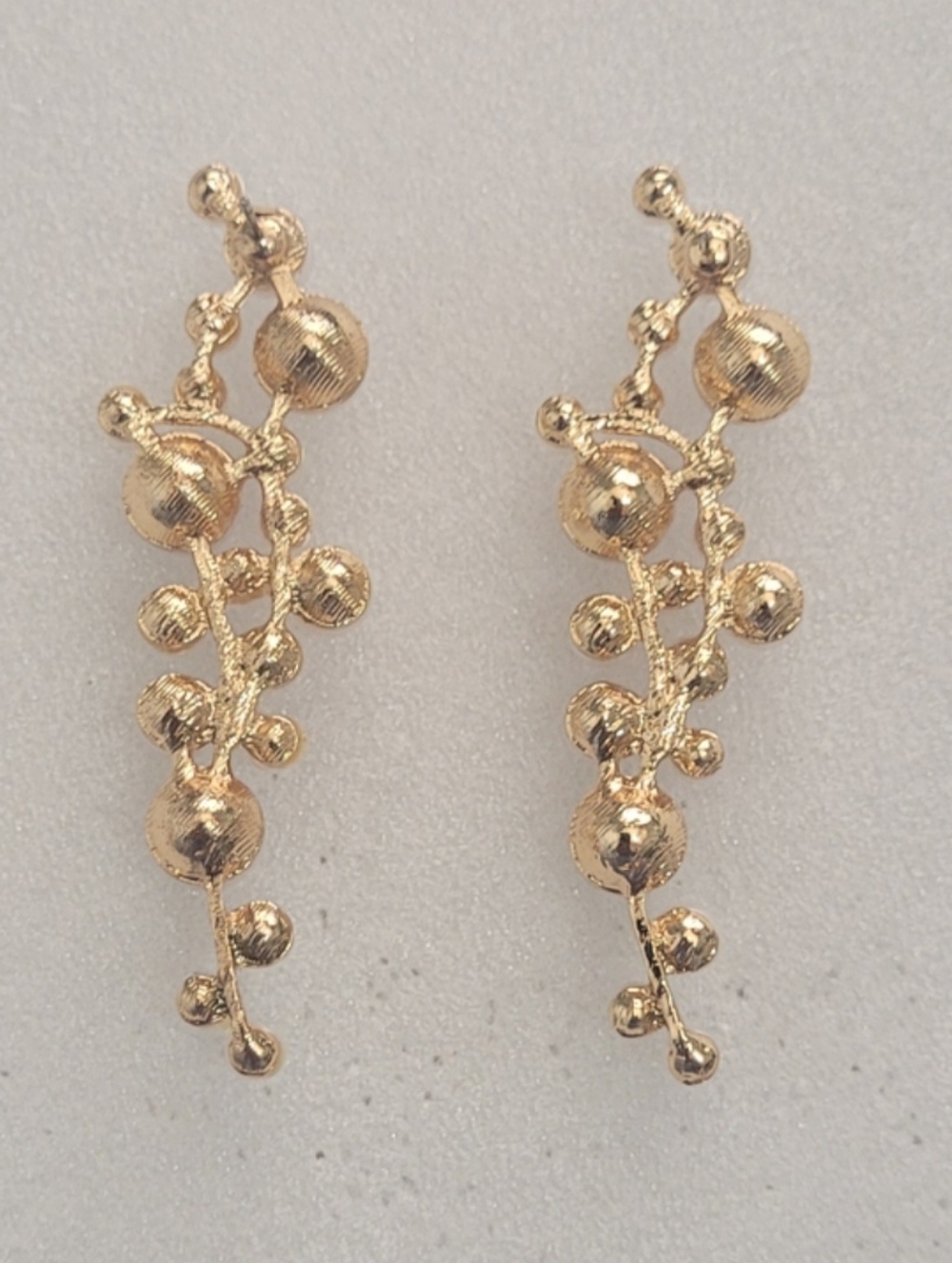 Corina Pearl Branch Drop Earrings in White and Gold New - Picture 4 of 4